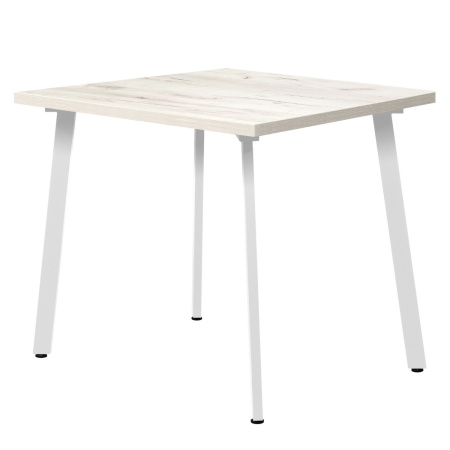 Стол Шанхай (900х900), ЛДСП Дуб белый крафт / Металлокаркас Белый