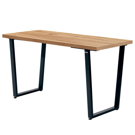 Стол Уэльс (1300х650) 36мм, ЛДСП Дуб золотой крафт / Металлокаркас Черный