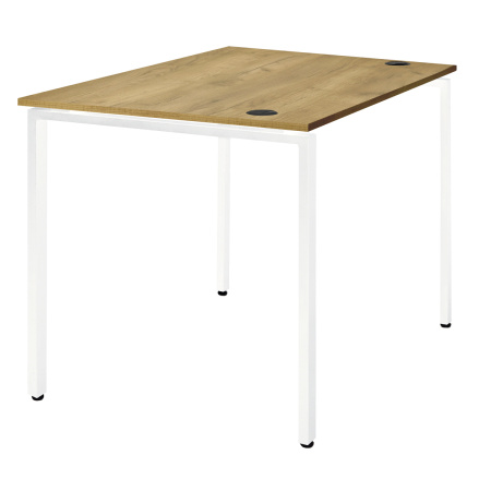 Стол Сиэтл (1300х700) 18 мм, ЛДСП Дуб золотой крафт / Металлокаркас Белый