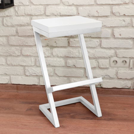 Стул барный Бран 2, ЛДСП Белый / Металлокаркас Белый Стул барный Бран 2, ЛДСП Белый / Металлокаркас Белый