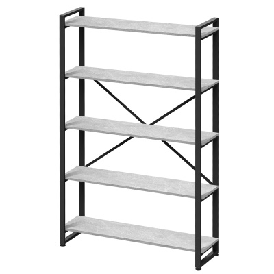 Стеллаж Лофт CH-4, ЛДСП Бетон / Металлокаркас Черный
