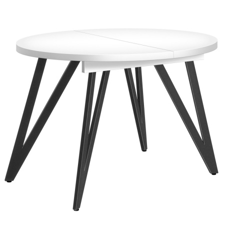 Стол раздвижной Женева 3 (D1000/1400х1000), ЛДСП Белый / Металлокаркас Графит Стол раздвижной Женева 3 (D1000/1400х1000), ЛДСП Белый / Металлокаркас Графит