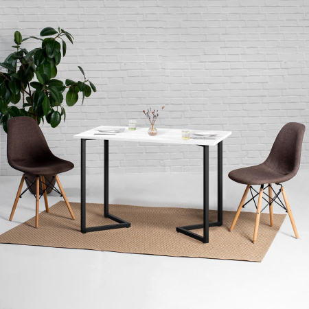 Стол Лондон (1300х800) 18мм, ЛДСП Дуб белый крафт / Металлокаркас Черный