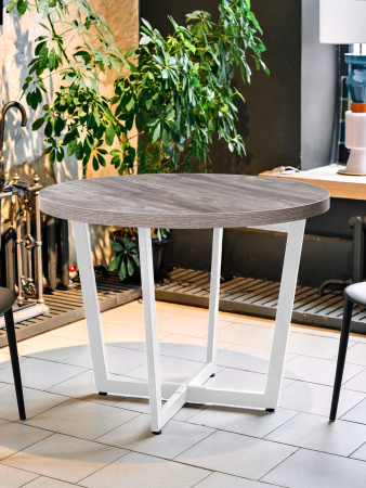 Стол Орлеан (D1000), ЛДСП Сосна пасадена / Металлокаркас Белый