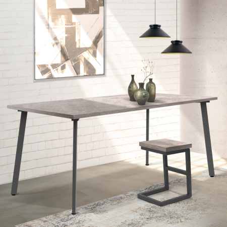 Стол Шанхай (1600х800), ЛДСП Бетон / Металлокаркас Графит