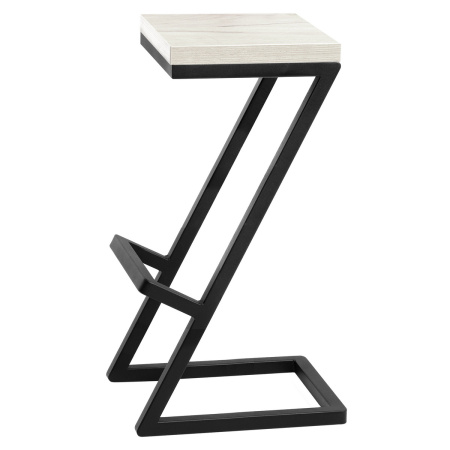 Стул барный Бран 2, ЛДСП Дуб белый крафт / Металлокаркас Черный Стул барный Бран 2, ЛДСП Дуб белый крафт / Металлокаркас Черный