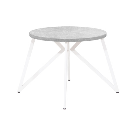 Стол Женева (D900), ЛДСП Бетон / Металлокаркас Белый