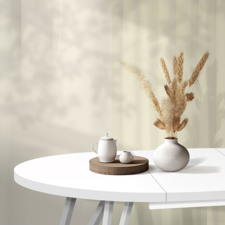 Стол раздвижной Женева 3 (D1100/1500х1100), ЛДСП Белый / Металлокаркас Белый