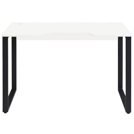 Стол Гонконг с вырезом (1300х700) 18 мм, ЛДСП Белый / Металлокаркас Черный