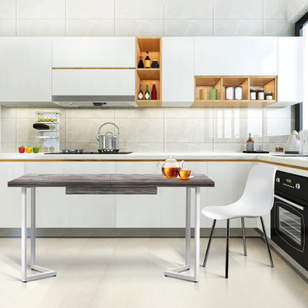 Стол раздвижной Лондон (1200/1600х800), ЛДСП Сосна пасадена / Металлокаркас Белый