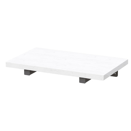 Настенная полка с кронштейном (590х200х68), ЛДСП Дуб белый крафт / Металлокаркас Графит