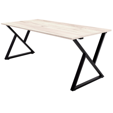 Стол Дели (1300х800) 18мм, ЛДСП Дуб белый крафт / Металлокаркас Черный