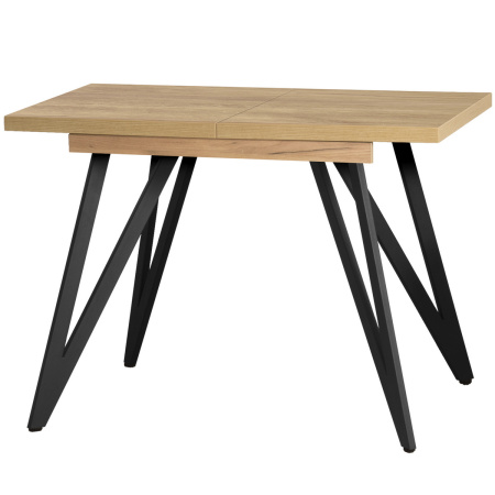 Стол раздвижной Женева 3 (1000/1400х600), ЛДСП Дуб золотой крафт / Металлокаркас Черный