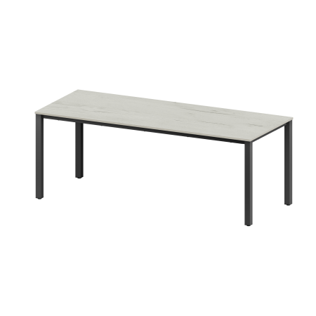 Стол Сеул (2000х800), ЛДСП Дуб белый крафт / Металлокаркас Черный