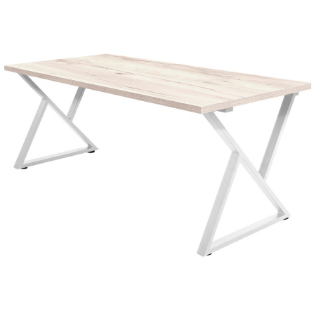Стол Дели (1300х800), ЛДСП Дуб белый крафт / Металлокаркас Белый