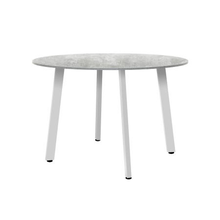 Стол Шанхай (D1000) 18мм, ЛДСП Бетон / Металлокаркас Белый
