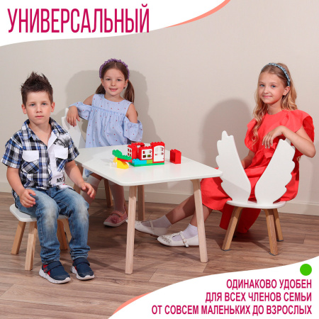 Стул детский Ангел М, Белый / Береза