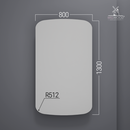 Столешница закругленная 1300х800х36, ЛДСП Белый