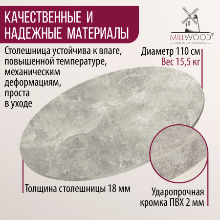 Столешница D1100х18, ЛДСП Бетон