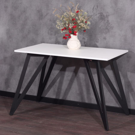 Стол Женева 2 (1000х700) 18мм, ЛДСП Белый / Металлокаркас Черный