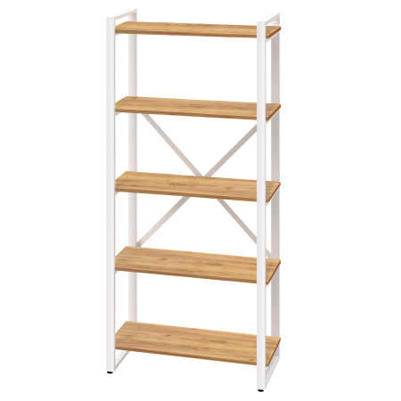 Стеллаж Лофт СН-3, ЛДСП Дуб золотой крафт / Металлокаркас Белый Стеллаж Лофт СН-3, ЛДСП Дуб золотой крафт / Металлокаркас Белый