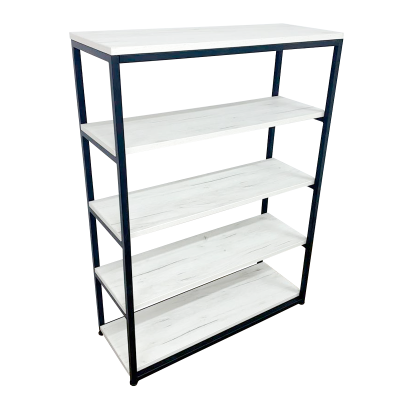 Стеллаж Лофт CH-5 (800х300х1100мм), ЛДСП Дуб белый крафт / Металлокаркас Белый