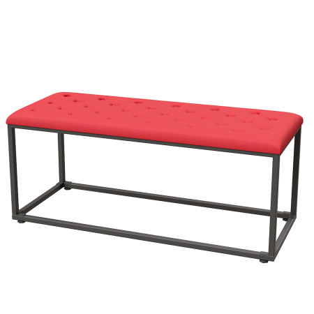 Банкетка Верона 1, Ткань 714 Красный / Металлокаркас Черный