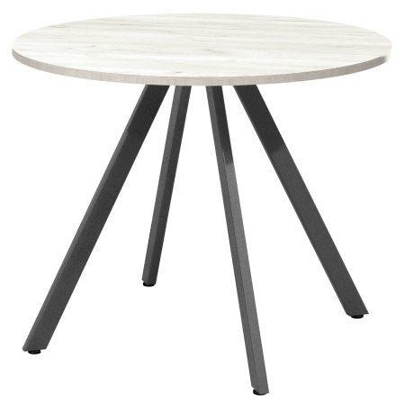 Стол Олесунн (D1000), ЛДСП Дуб белый крафт / Металлокаркас Графит