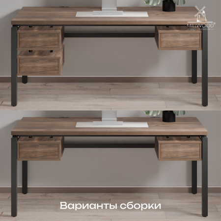 Стол Будапешт (1800х800), ЛДСП Дуб табачный крафт \ Металлокаркас Черный