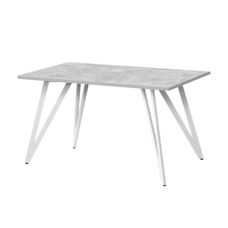 Стол Женева 2 (1300х800) 18мм, ЛДСП Бетон / Металлокаркас Белый