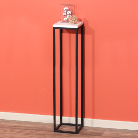 Подставка декоративная 210x210x900, ЛДСП Белый / Металлокаркас Черный