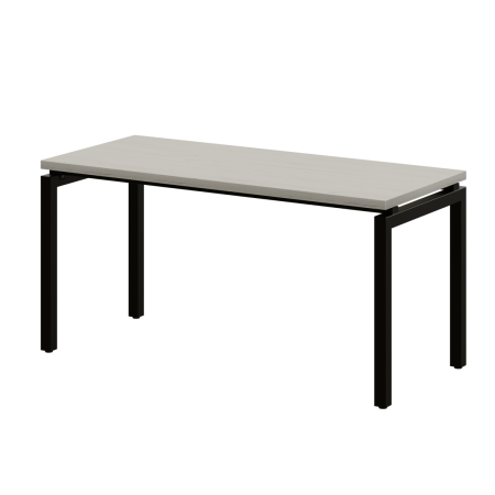 Стол обеденный ЛЕОН 1400х700, ЛДСП Дуб Белый крафт \ Металлокаркас Черный