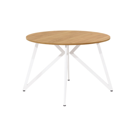 Стол Женева (D1200) 18мм, ЛДСП Дуб золотой крафт / Металлокаркас Белый