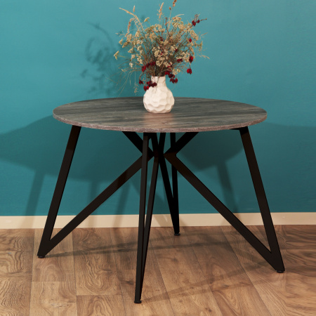 Стол Женева (D1000) 18мм, ЛДСП Сосна пасадена / Металлокаркас Черный