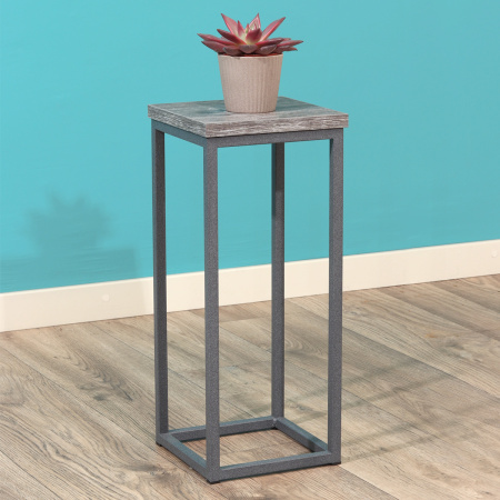 Подставка декоративная 210x210x500, ЛДСП Сосна пасадена / Металлокаркас Графит