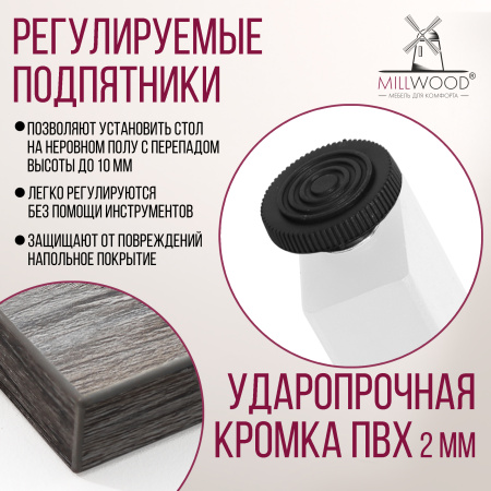 Стол Прага (1300х800) 18мм, ЛДСП Сосна пасадена / Металлокаркас Белый Стол Прага (1300х800) 18мм, ЛДСП Сосна пасадена / Металлокаркас Белый