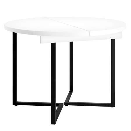 Стол раздвижной Лондон (D1000), ЛДСП Белый / Металлокаркас Графит