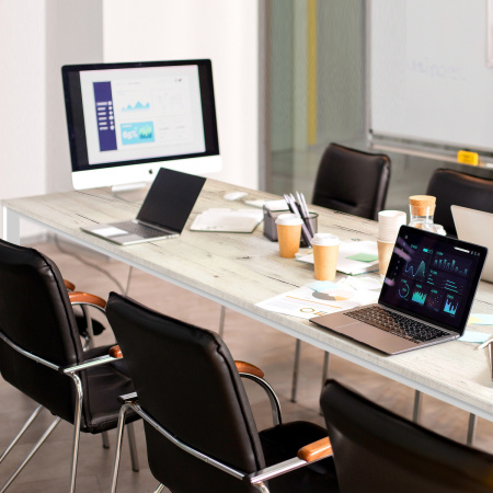 Стол Сеул (2000х800), ЛДСП Дуб белый крафт / Металлокаркас Белый Стол Сеул (2000х800), ЛДСП Дуб белый крафт / Металлокаркас Белый