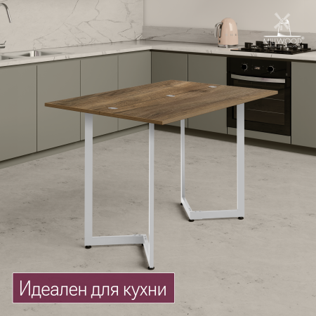 Стол-консоль Арлен 1, ЛДСП Дуб табачный крафт / Металлокаркас Белый