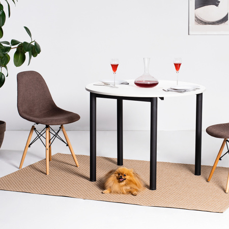 Стол-консоль Далис 2, ЛДСП Белый / Металлокаркас Черный