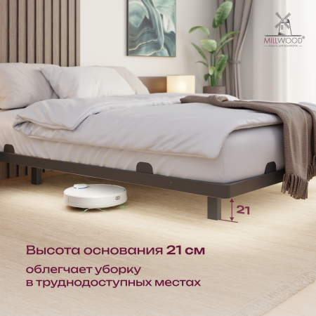 Кровать двуспальная Афина с RGB-подсветкой (2000х1800), Металлокаркас Черный 