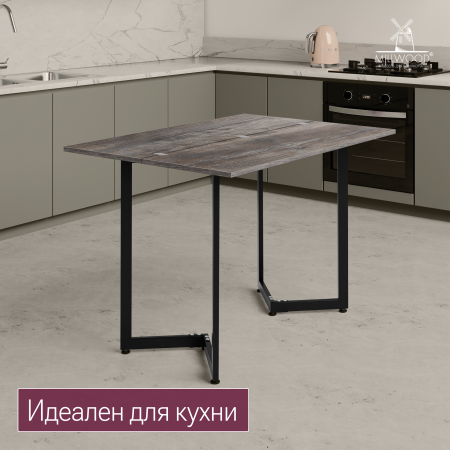 Стол-консоль Арлен 1, ЛДСП Сосна пасадена / Металлокаркас Черный