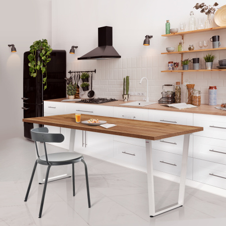 Стол Уэльс (1600х800), ЛДСП Дуб табачный крафт / Металлокаркас Белый