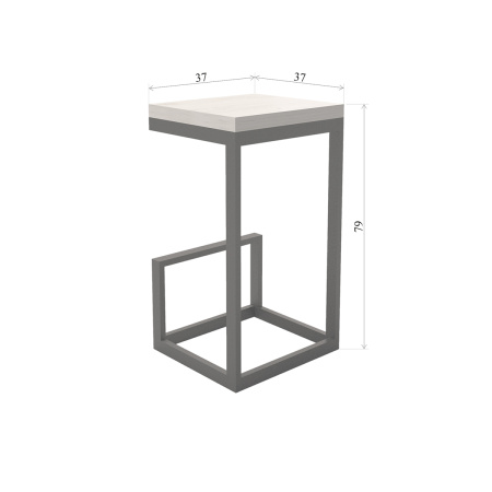 Стул барный Ярдс, ЛДСП Дуб белый крафт / Металлокаркас Черный