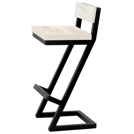 Стул полубарный Оберг 1, ЛДСП Дуб белый крафт / Металлокаркас Графит