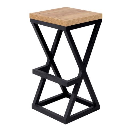 Стул барный Вена 3, ЛДСП Дуб золотой крафт / Металлокаркас Черный Стул барный Вена 3, ЛДСП Дуб золотой крафт / Металлокаркас Черный