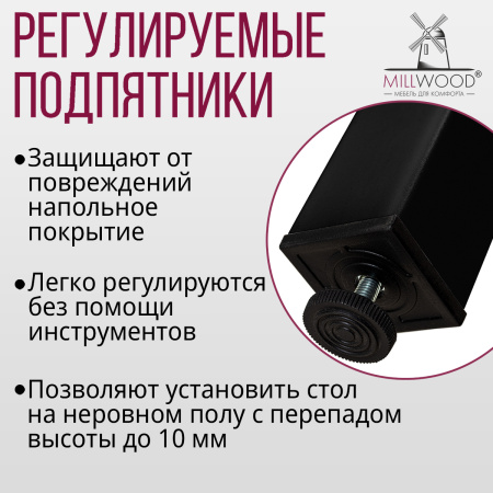 Опора для стола Сеул 1800х800, Металлокаркас Черный