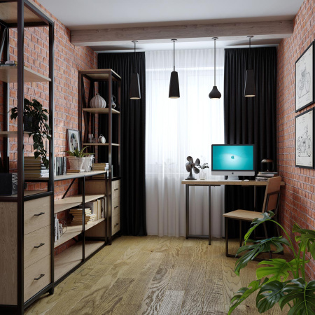 Стол-консоль Арлен 1, ЛДСП Дуб золотой крафт / Металлокаркас Графит