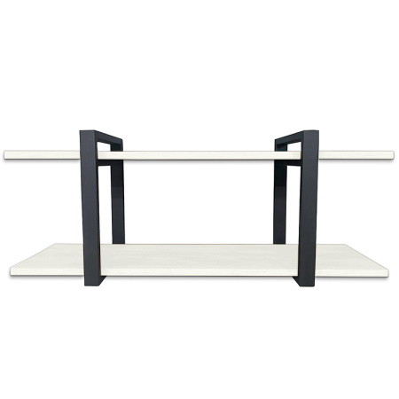 Полка настенная 1000х300х400, ЛДСП Белый / Металлокаркас Графит