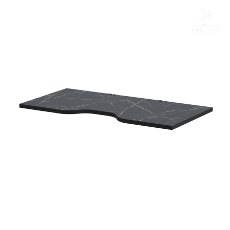 Столешница с вырезом 1600х800х36, ЛДСП Мрамор Неро \ Металлокаркас Черный